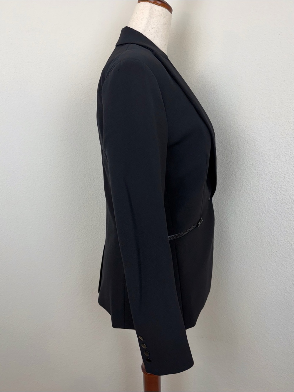 Veronica Beard Scuba Jacket Black Iconic Dickey Blazer Size 0 - Picture 9 of 14